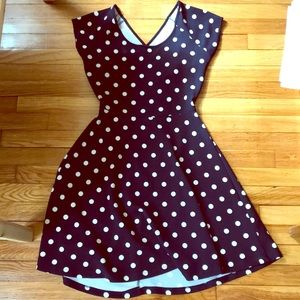 Navy polka dot dress